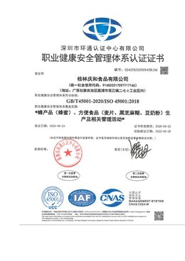 ISO 45001 认证证书
