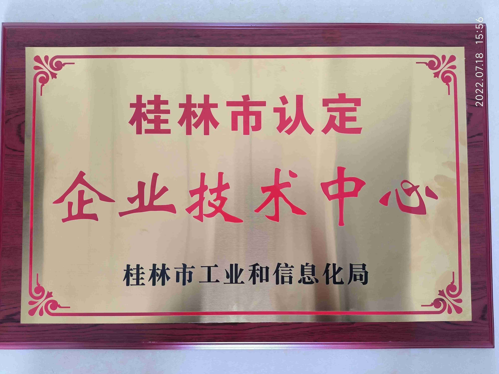 桂林市认定企业技术中心原件